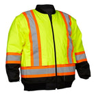 Forcefield  Parkas de sécurité 4 en 1, vert lime avec garniture noire, grand-La coque extérieure est doublée en filet avec plaque et pochettes intérieures