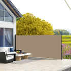 Outsunny Retractable Side Awning - 13' x 5' - Khaki-Retractable awning: you can pull the roller blind out or take it back smoothly
