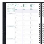Blueline 2027 Timanager CoilPro 13-Month 7-Day Weekly/Monthly Planner - 11" x 8-1/2" - Black-Tear-off corners