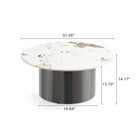 Manhattan Comfort Alondra Modern Glam Coffee and End Table - Black - Set of 2-Features Modern Black Stainless Steel Base