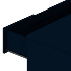 Manhattan Comfort Rockefeller Mid-Century Modern Bedroom Dresser 2-Piece Set - Tatiana Midnight Blue-Home Assembly Required. All Hardware Included