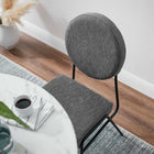 Modway Craft Upholstered Fabric Dining Side Chairs - Black/Charcoal-Non-Marking Foot Caps