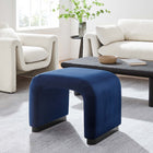 Modway Koda Performance Velvet Waterfall Stool - Black/Midnight Blue-Metal Base