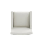 Manhattan Comfort Anna Square 22.83" Modern Faux Leather Upholstered Dining Armchair - Stone Grey - Set of 2-30 Day Limited Manufacturer's Warranty