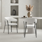 Manhattan Comfort Belle 22.4" Modern Textured Leatherette Upholstered Dining Chair - White - Set of 2-Upholstered in Luxurious Textured Leatherette with Fine Stitching