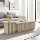 Modway Render Nesting Coffee Tables - Travertine - Set of 2-Nature-Inspired Laminate