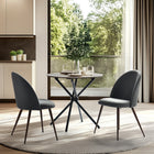 FurnitureR Velvet Dining Side Chair - Grey - 2 Pack-Set of 2 chairs included