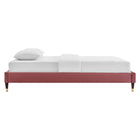 Modway Harlow Performance Velvet King Platform Bed Frame - Dusty Rose-Stain-Resistant Performance Velvet