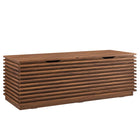 Modway Render Storage Bench - Walnut-Mid-Century Modern Storage Bench