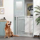 PawHut - Porte pour chien 30"-41" avec petite porte et kit d'extension - 42" H-Options de fixation par pression ou par perçage