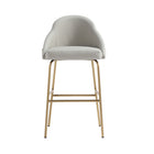 Manhattan Comfort - Gracie tabouret de bar moderne de 22" en similicuir rembourré - pierre et or-Tabouret de bar moderne avec dossier parfait pour une utilisation au bar et dans la cuisine
