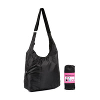 Karla Hanson Pack n Fold Foldable Lightweight Water-resistant Hobo Bag - Black-Foldable Hobo Bag