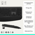 Logitech Signature Comfort Plus Combo MK880 Wireless Keyboard and Mouse Combo - Black - French-Enhanced comfort for your palm: The right-handed mouse adapted for most hand sizes is sculpted with an innovative built-in palm cushion and comfy side grips, for everyday comfort and fit
