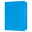 JAM Paper - Chemises POP colourées en plastique - chemises durables à 2 pochettes avec attaches métalliques - bleu - 6/paquet-Quantité : 6 chemises par paquet | Une pour chaque matière et projet