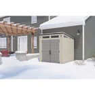 Suncast Modernist Storage Shed - 7' x 7' - Vanilla/Dove Grey-Features a full steel skeleton frame for maximum strength under heavy snow loads.