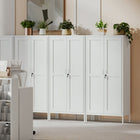 HOMCOM - Armoire de rangement en métal 69 po avec serrure - blanc-La base surélevée de 5,9 po (15 cm) permet un nettoyage facile en dessous par les aspirateurs robots 