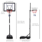 Soozier 5' to 7' Basketball Hoop and Stand Backboard-Height adjustable from 61" to 82.75" to match different players 
