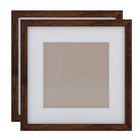 Decent Living - Cadres photo en bois massif - Couleur noyer - 14x14pouce - Paquet de 2-Bois massif 100 % naturel (Okan/Teck)