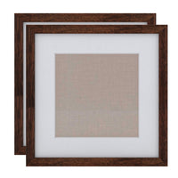 Decent Living - Cadres photo en bois massif - Couleur noyer - 14x14pouce - Paquet de 2-Bois massif 100 % naturel (Okan/Teck)
