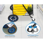 Mount-It! Small Rolling Utility Shopping Cart - Black-Great for apartments, seniors, and city life