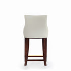 Manhattan Comfort - Shubert tabouret de comptoir moderne de 22,64" en similicuir ivoire rembourré-Hauteur du siège : 25,98 po