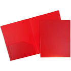 JAM Paper Plastic Heavy Duty Two Pocket Folders - Red - 6 Pack-Colour: Blue