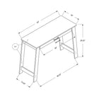 Monarch Specialties 7190 42" Computer Desk - Espresso With A Storage Drawer-Durably designed with angled leg supports for a modern look, this fashionable style desk comes with a 5 year limited warranty against any defects for a worry-free purchase.