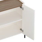 Manhattan Comfort Abbey Modern Accent Cabinet and Bookcase - Maple and Off White - Set of 2-Tray Top Design Adding Functionality and Sophistication to this Product