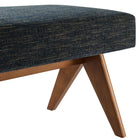 Modway Lyra 63" Fabric Upholstered Bench - Azure-8