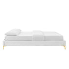 Modway Sutton Performance Velvet Full Bed Frame - White-Stain-Resistant Performance Velvet