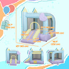 Qaba Inflatable Bounce House with 370W Blower and Slide - 98" L x 65" W x 79" H - Multicoloured-Net enclosure around the jumping area for added protection 