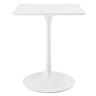 Modway Lippa 24" Square Wood Dining Table - White-Modern Dining Table