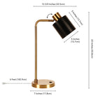 Hudson&Canal - Lampe de table Thew de 53 cm de haut avec abat-jour en métal - Laiton/noir-Comprend un cordon de 6 pieds avec interrupteur à bascule