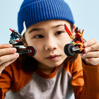 LEGO NINJAGO Kai's Motorcycle Speed Race Kids Toy-Ninja weapons - Kai is armed with a translucent reveal blade accessory and 2 golden katana sword accessories, and the Spectral Dragonian Scout has a sword accessory
