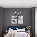 Modway Penrose 6-Light Chandelier - Black-Height-Adjustable Hanging Rods