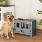PawHut - Gamelles surélevées pour chien avec 2 bols en acier inoxydable, rangement, pour XL - gris-Conception surélevée pour améliorer la posture de vos animaux 