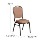 Flash Furniture HERCULES Series Crown Back Stacking Banquet Chairs with Gold Diamond Patterned Fabric & Gold Vein Frame - 4 Pack-16 Gauge Steel Frame