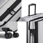 Bugatti Reborn 3-Piece Softside Luggage Set - Grey-Reinforced top handle on all models and Reinforced side handle on medium and large models