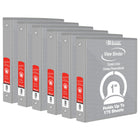 BAZIC Products 1" 3-Ring View Binder with 2 Pockets - Grey - 6 Pack-Hard Vinyl Cover