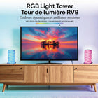 Bell+Howell RGB Light Tower Elegant Cordless Table Lamp-Stylish tower design: layered modern shade diffuses light for a cozy glow perfect as decor lamp, mood light or relaxing night light