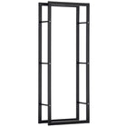 HOMCOM Firewood Rack Fireplace Log Holder - 23.6" W x 9.8" D x 59.1" L-Practical firewood rack, holds the wood logs together tightly and securely