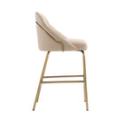 Manhattan Comfort Gracie 22" Modern Leatherette Upholstered Counter Stool - Tan and Gold - 2 Pack-Seat Height: 26 in
