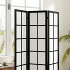 HOMCOM 3 Panel Freestanding Room Divider for Bedroom - Black-Materials: Pine Wood, Nonwoven Fabric 
