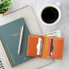 Decent Living Slim Leather Bifold Wallet - Brown-Finish: Polished and sealed edges for durability