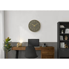 Monarch Specialties 9110 12" Round Wall Clock - Dark Bronze Face/Gold Frame-Experience accurate timekeeping with the non-ticking quartz movement, making this analog clock an ideal addition to serene indoor environments