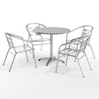 Flash Furniture – Table ronde de 31,5 po en aluminium avec 4 sièges à traverses, intérieur/extérieur (TLH32RD017BCHR4)-Aluminium/aluminium, plastique, acier inoxydable