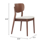 Zuo Kellua Dining Chair - Beige/Walnut - Set of 2-6