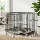 PawHut - Cage pour chien sur roulettes, cage en métal 24 po-Plateau et grille amovibles pour garder votre animal propre et simplifier le nettoyage 
