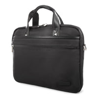 Bugatti Moretti Collection - 15.6" Business Briefcase - Black (EXB2157BU-BLACK)-Black Made of Nylon material and Vegan Leather accents
