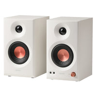 Edifier MR3 Hi-Res Audio Certified Power Studio Monitor Speaker with mulitple connection input and 36W RMS - White-Hi-Res Audio Certified – Experience superior sound with Hi-Res Audio certification, delivering a flat response across 52Hz to 40kHz for precise and accurate monitoring, music creation, or everyday listening